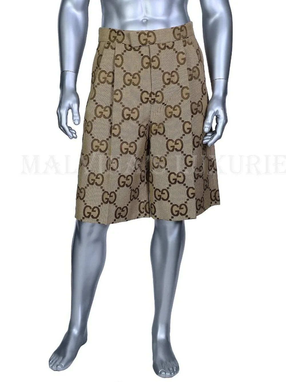 GUCCI SHORTS MENS JUMBO GG LOGO COTTON BLEND CANVAS sz 50 / L